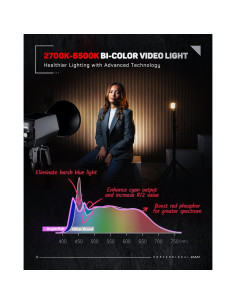 Luz LED Bi-Color IFOOTAGE SL1 130BNA 130W Ajustable 2700K-6500K 2