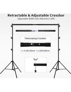 Soporte de Fondo Retráctil Lightdow 3x2.7m con Accesorios 2