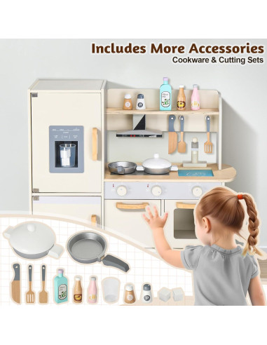 Juego de Cocina de Madera Ktaxon para Niños 3+ con Accesorios