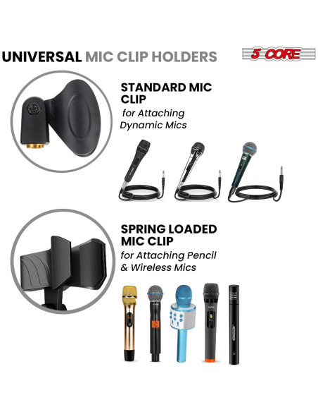 Soporte de Micrófono de Piso 5 Core Amarillo Ajustable Doble