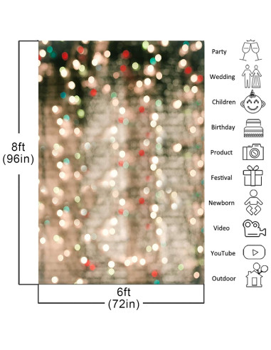 Fondo de Fotografía Bokeh Navidad Avezano 180x250 cm