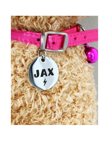 Etiqueta de Identificación para Mascotas KEVSUN Pequeña Acero Inoxidable Negra