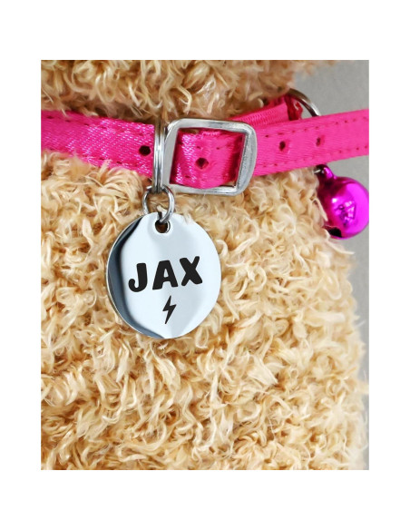 Etiqueta de Identificación para Mascotas KEVSUN Pequeña Acero Inoxidable Negra