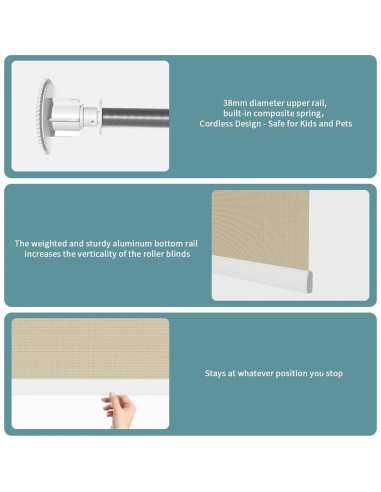 Persianas de Malla MYshade 71x182 cm Sin Cuerda Beige