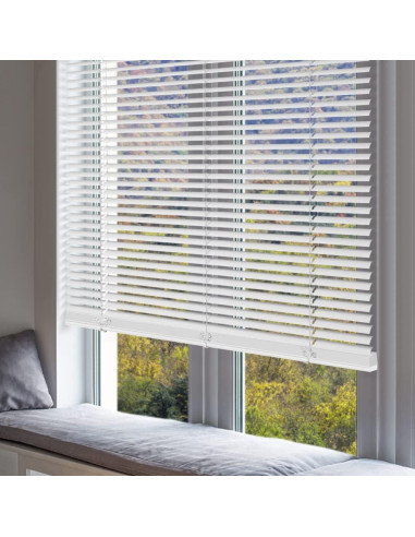 Persianas Mini Cordless Kokorona 91.44x162.56 cm PVC Blanco