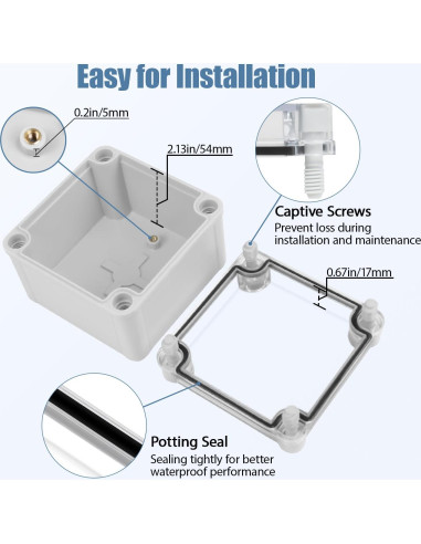 Caja de Conexiones LeMotech IP67 Impermeable 100x100x75mm