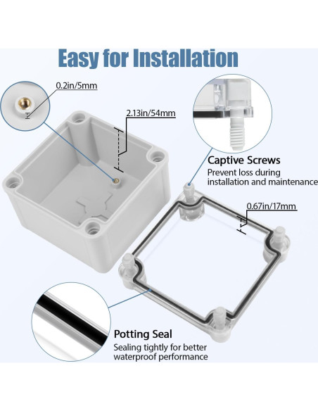 Caja de Conexiones LeMotech IP67 Impermeable 100x100x75mm Caja de Conexiones LeMotech IP67 Impermeable 100x100x75mm