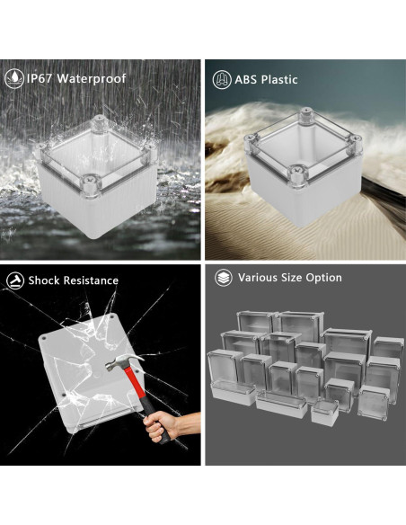 Caja de Conexiones LeMotech IP67 Impermeable 100x100x75mm Caja de Conexiones LeMotech IP67 Impermeable 100x100x75mm