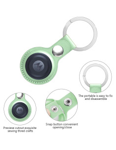 Funda de Cuero PU para Moto Tag - Verde Menta, Antipérdida 2