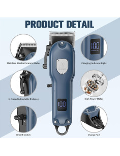 Cortadora de Pelo de Perro Inalámbrica Gooad Azul 2000mAh 2