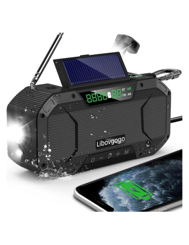 Radio de Emergencia Bluetooth Libovgogo con Linterna 5000mAh