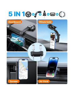 Soporte de Coche Magnético HTU 2025 Azul 5 en 1 para iPhone 2