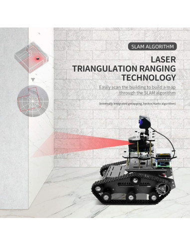Kit de Coche Robot Inteligente AI XiaoR Geek con LIDAR y Pantalla 3.5"