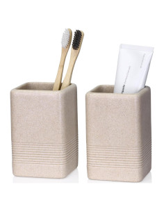 Soportes para Cepillos de Dientes INIUNIK Beige 2 Piezas