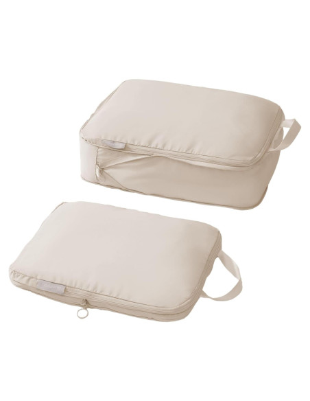 Cubos de Compresión TIANZONG para Equipaje 2 Paquete Grande Beige