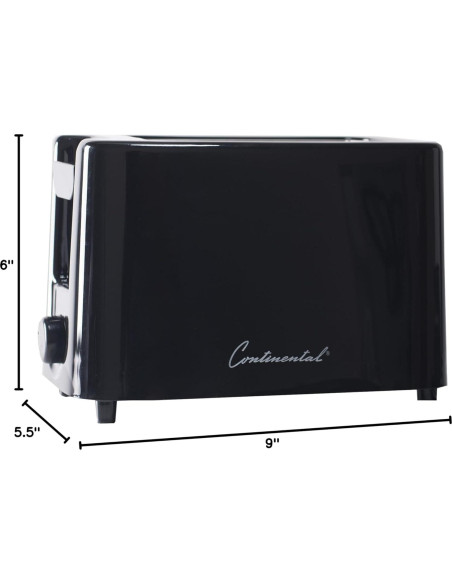 Tostadora 2 Rebanadas Continental Electric CE-TT019 Negra