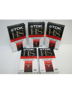 Cintas VHS TDK HS T-120 Alta Estándar 5 Paquete 2
