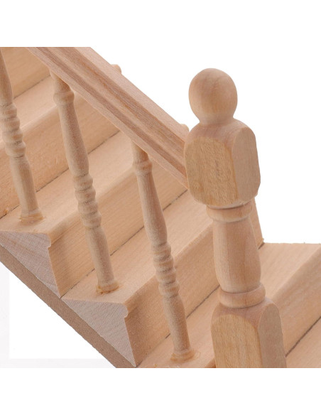 Escalera Miniatura 1:12 DOITOOL de Madera para Casa de Muñecas