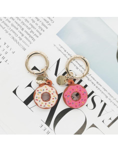 Funda Antipérdida para AirTag Moydolo 2 Pack Silicona Beige/Rosa 2