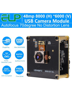 Cámara USB ELP 48MP con Enfoque Automático Rápido 8000x6000 2