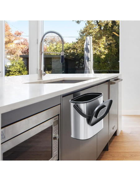 Cubo de Compost Interior Colección Athena 5.1 kg Acero Inoxidable Plata