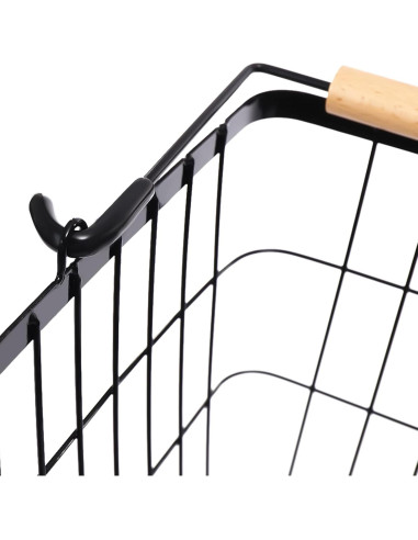 Cesta de Ropa con Ruedas Mignonnememe 2 Niveles Negra