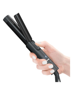 Mini Plancha de Rizar Cerámica Hoson 2.54 cm Doble Voltaje Negro