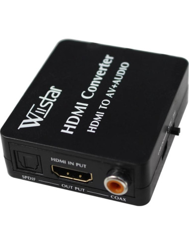 Convertidor HDMI a AV Wiistar 1080p con Audio SPDIF y Coaxial