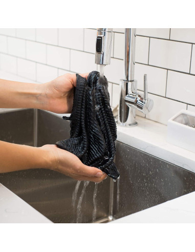 Juego de 4 Paños de Cocina Ripple Now Designs Negro