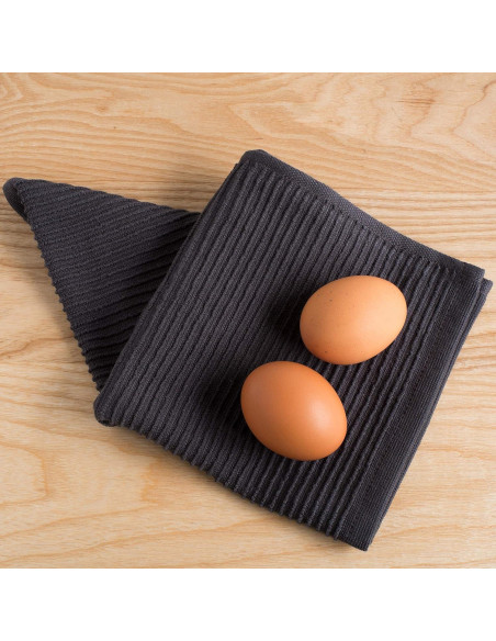 Juego de 4 Paños de Cocina Ripple Now Designs Negro