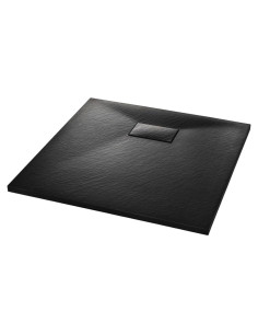 Base de Ducha vidaXL 80x80 cm Antideslizante Negro SMC