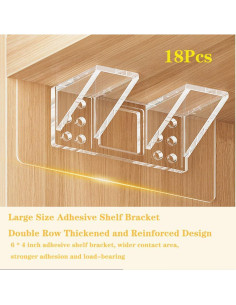 Soporte de Estante Adhesivo 18 Piezas Ourart Transparente 2