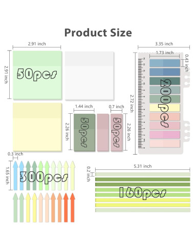 Notas Adhesivas Transparentes Valtiner 1060 Hojas Morandi