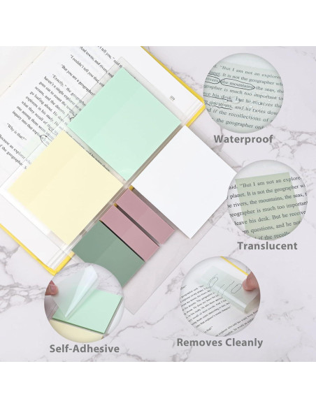 Notas Adhesivas Transparentes Valtiner 1060 Hojas Morandi