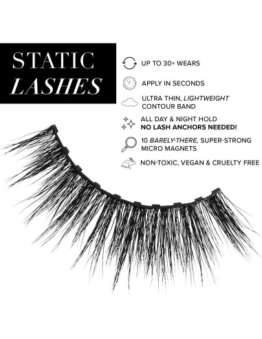 Pestañas Magnéticas Static Nails Oh Hii Negro Glam Reutilizables