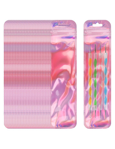 200 Bolsas Holográficas Reutilizables TAICHEUT 21.8x5.6cm Rosa