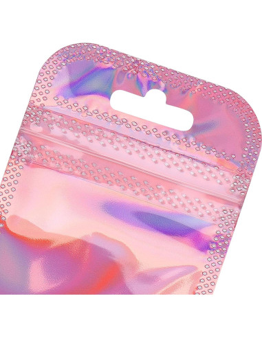 200 Bolsas Holográficas Reutilizables TAICHEUT 21.8x5.6cm Rosa