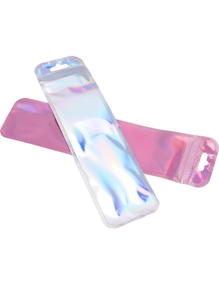 200 Bolsas Holográficas Reutilizables TAICHEUT 21.8x5.6cm Rosa