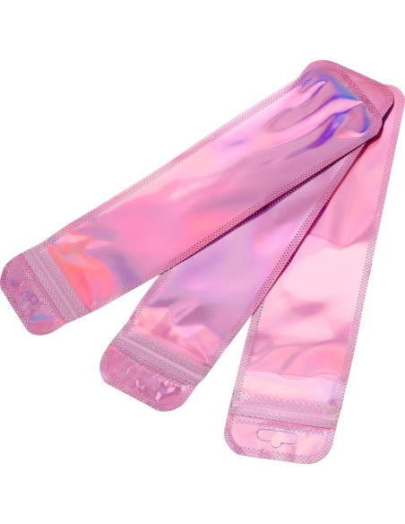 200 Bolsas Holográficas Reutilizables TAICHEUT 21.8x5.6cm Rosa
