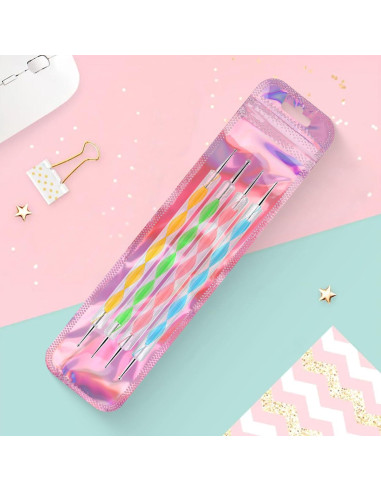 200 Bolsas Holográficas Reutilizables TAICHEUT 21.8x5.6cm Rosa