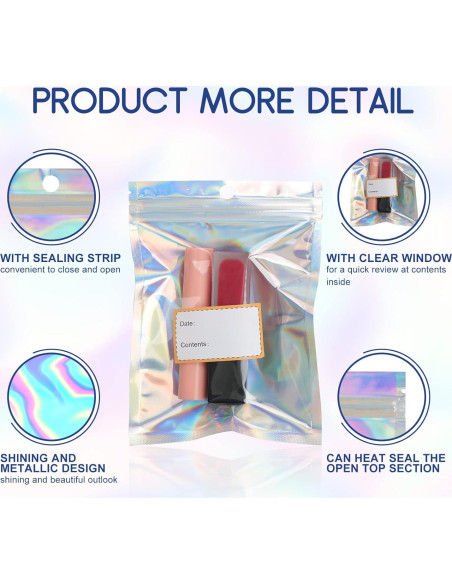 300 Bolsas Mylar Reutilizables Holográficas 3 Tamaños 7.5-20 cm 300 Bolsas Mylar Reutilizables Holográficas 3 Tamaños 7.5-20 cm