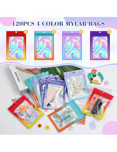 120 Bolsas Mylar Reutilizables Funseeya 10x15 cm a Prueba de Olores
