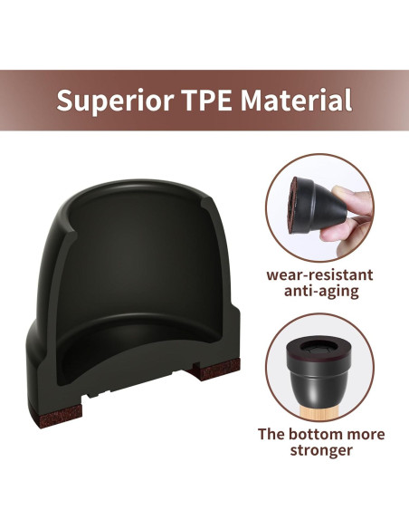 Protectores de Piso para Patas de Sillas Ezprotekt 8 Pcs Negro Protectores de Piso para Patas de Sillas Ezprotekt 8 Pcs Negro