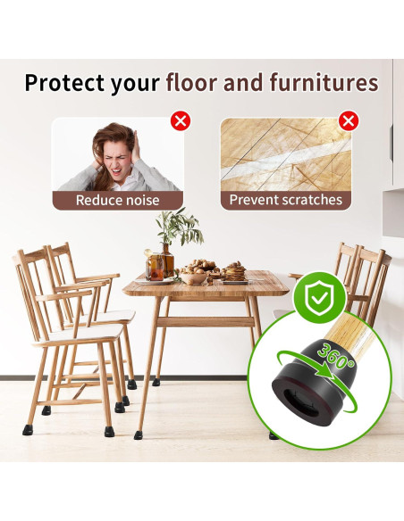 Protectores de Piso para Patas de Sillas Ezprotekt 8 Pcs Negro Protectores de Piso para Patas de Sillas Ezprotekt 8 Pcs Negro