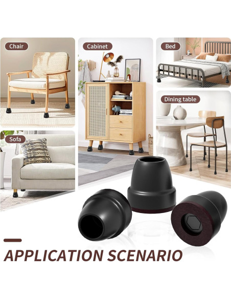 Protectores de Piso para Patas de Sillas Ezprotekt 8 Pcs Negro Protectores de Piso para Patas de Sillas Ezprotekt 8 Pcs Negro