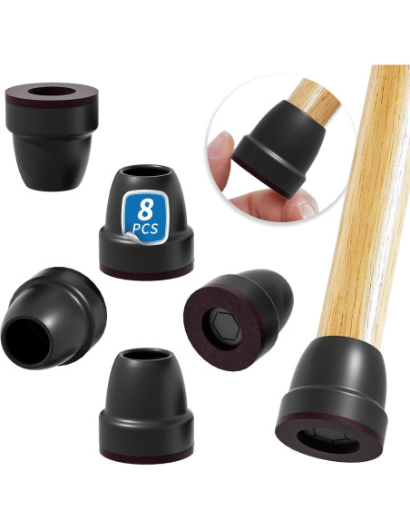 Protectores de Piso para Patas de Sillas Ezprotekt 8 Pcs Negro Protectores de Piso para Patas de Sillas Ezprotekt 8 Pcs Negro