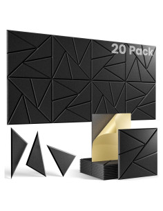 Paneles Acústicos Autoadhesivos Lebenforce 20 Piezas 30.48x30.48cm