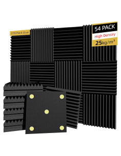Paquete de 54 Paneles Aislantes de Sonido 30.48cm Negro