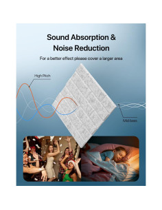 Paneles Acústicos Aislantes Kuchoow 12 Piezas Gris Ladrillo 2