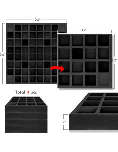 4 Paneles Difusores Acústicos EVA 60x60x5cm Negro para Estudio 2